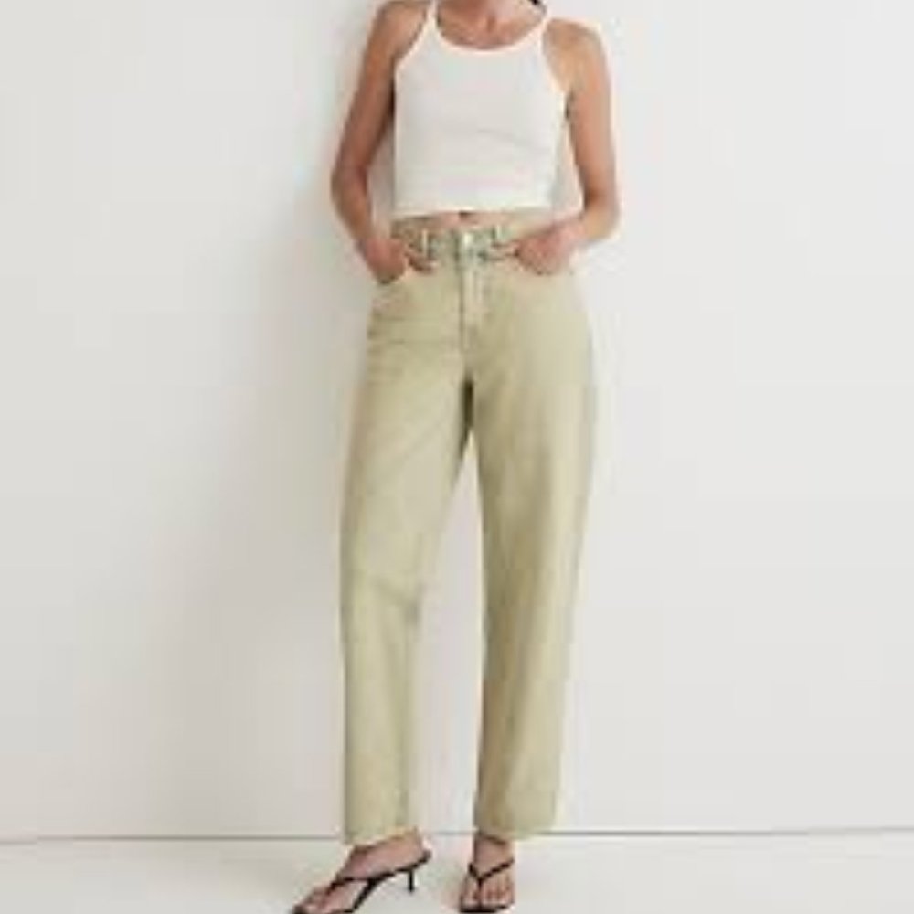 NWT Madewell Dad Jean Pale Daffodil Acid Wash (Size 32)